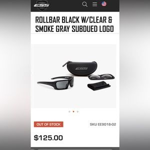 ESS Rollbar Sunglasses (ANSI safety rated) like new condition.